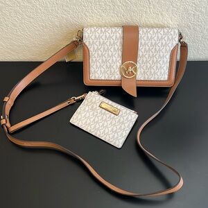 brand new michael kors crossbody & wallet set